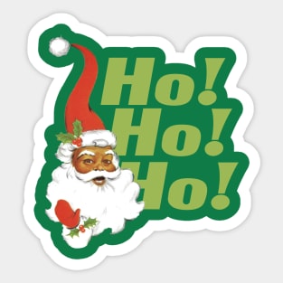 Mid-Century Modern Black Santa - Ho Ho Ho Sticker
